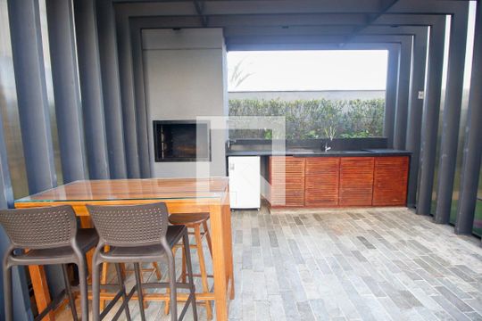 Área comum - Churrasqueira de kitnet/studio para alugar com 1 quarto, 40m² em Panamby, São Paulo