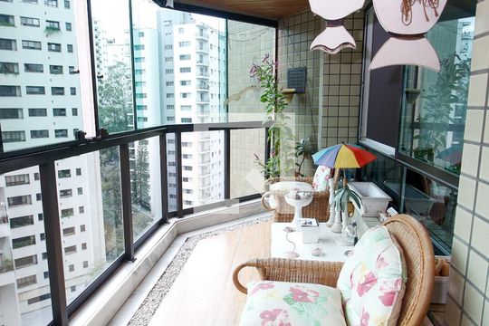 Varanda da Sala de apartamento para alugar com 3 quartos, 190m² em Vila Andrade, São Paulo