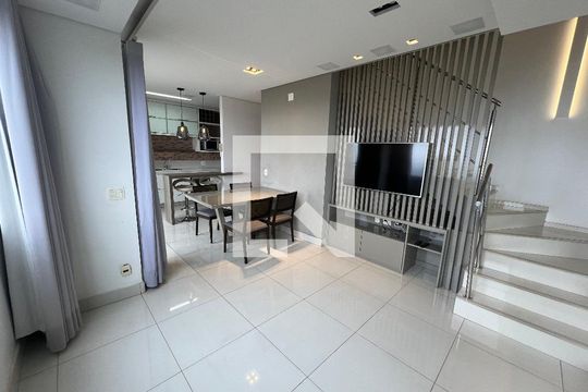 Sala/ cozinha de apartamento à venda com 2 quartos, 78m² em Vila da Serra, Nova Lima