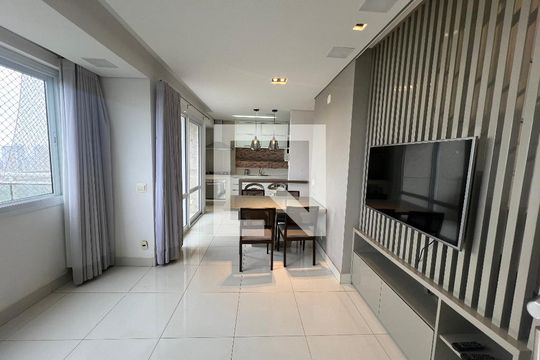 Sala/ cozinha de apartamento à venda com 2 quartos, 78m² em Vila da Serra, Nova Lima
