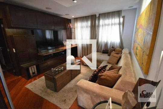 Sala de estar de apartamento à venda com 4 quartos, 276m² em Funcionários, Belo Horizonte
