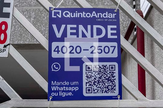 Placa Banner Instalada na Fachada de apartamento à venda com 2 quartos, 96m² em Vila Guarará, Santo André