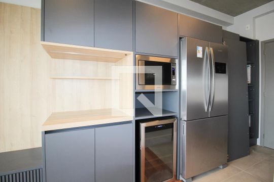 Cozinha de kitnet/studio para alugar com 1 quarto, 58m² em Itaim Bibi, São Paulo