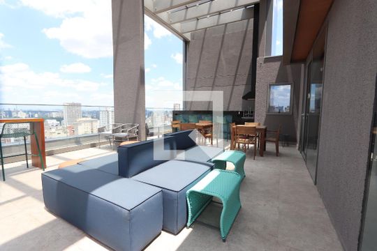 Área comum - Rooftop de kitnet/studio para alugar com 1 quarto, 27m² em Bela Vista, São Paulo