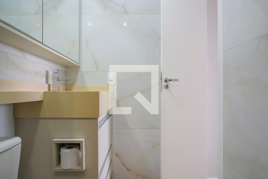 Banheiro da suíte de apartamento à venda com 3 quartos, 74m² em Jardim Paramount, São Bernardo do Campo