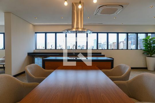 Área comum - Espaço Gourmet de kitnet/studio para alugar com 1 quarto, 25m² em Bela Vista, São Paulo