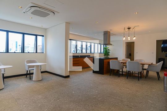 Área comum - Espaço Gourmet de kitnet/studio para alugar com 1 quarto, 25m² em Bela Vista, São Paulo