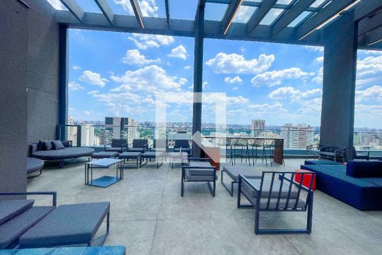 Área comum - Churrasqueira de kitnet/studio para alugar com 1 quarto, 21m² em Jardim Paulista, São Paulo