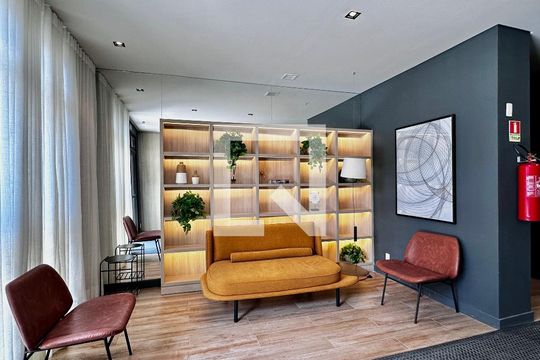 Hall Social Bloco de apartamento para alugar com 1 quarto, 27m² em Campo Belo, São Paulo