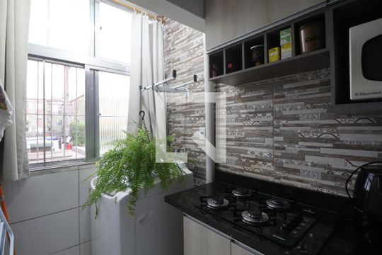Cozinha e Área de Serviço de apartamento para alugar com 1 quarto, 35m² em Guajuviras, Canoas