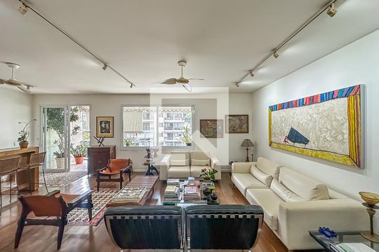 Sala de apartamento à venda com 4 quartos, 210m² em Cosme Velho, Rio de Janeiro