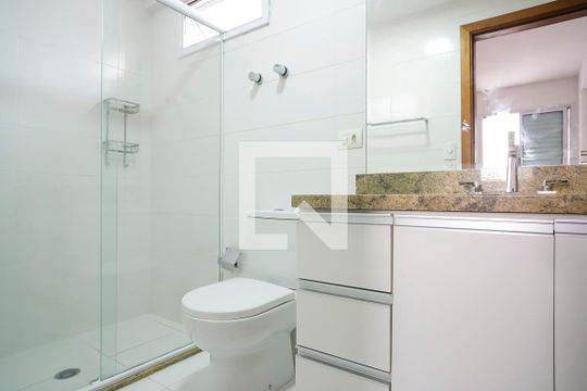 Banheiro da suíte 1 de apartamento à venda com 3 quartos, 130m² em Barcelona, São Caetano do Sul