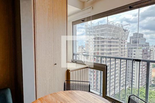 Varanda da Sala/Quarto de apartamento para alugar com 1 quarto, 25m² em Vila Mariana, São Paulo