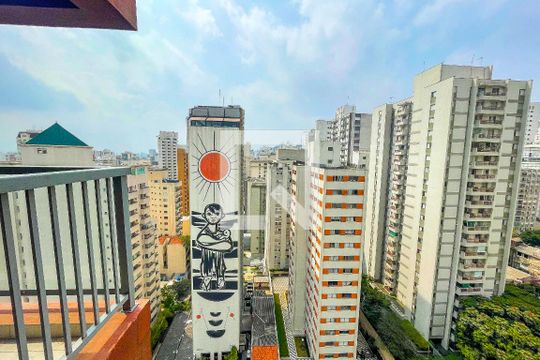 Vista do Quarto de apartamento para alugar com 1 quarto, 30m² em Jardim Paulista, São Paulo