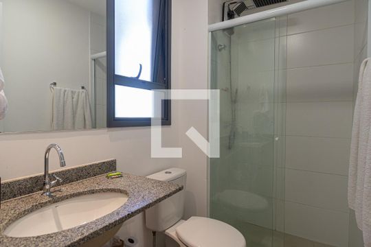 Banheiro de kitnet/studio à venda com 1 quarto, 24m² em Consolação, São Paulo
