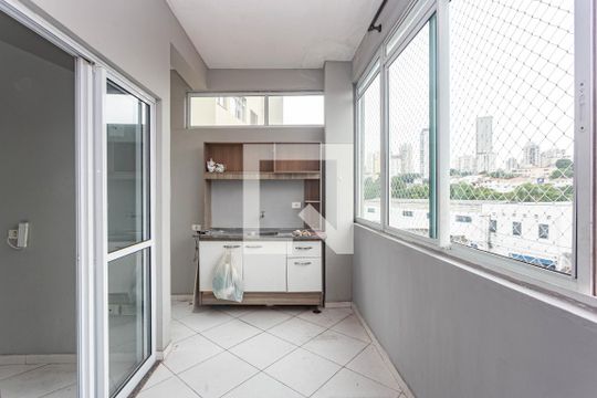 Varanda/ Cozinha de apartamento à venda com 1 quarto, 53m² em Cursino, São Paulo