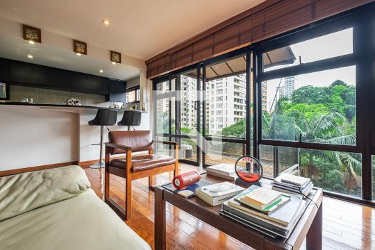 Sala/Cozinha de apartamento para alugar com 1 quarto, 68m² em Jardim Paulista, São Paulo