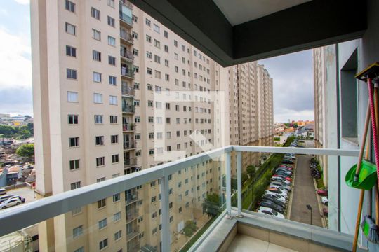 Varanda da sala de apartamento à venda com 2 quartos, 70m² em Parque Sao Vicente, Santo André