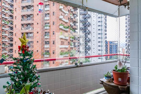 Varanda da Sala de apartamento à venda com 3 quartos, 101m² em Vila Andrade, São Paulo