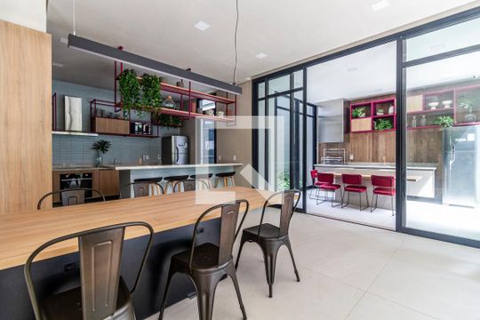 Área comum - Espaço Gourmet de kitnet/studio à venda com 1 quarto, 24m² em Vila Madalena, São Paulo