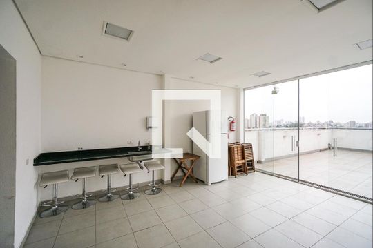 Condomínio - Salão de Festas e Churrasqueira de kitnet/studio à venda com 1 quarto, 32m² em Tatuapé, São Paulo
