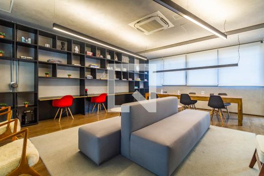 Área comum - Coworking de kitnet/studio para alugar com 1 quarto, 19m² em Pinheiros, São Paulo