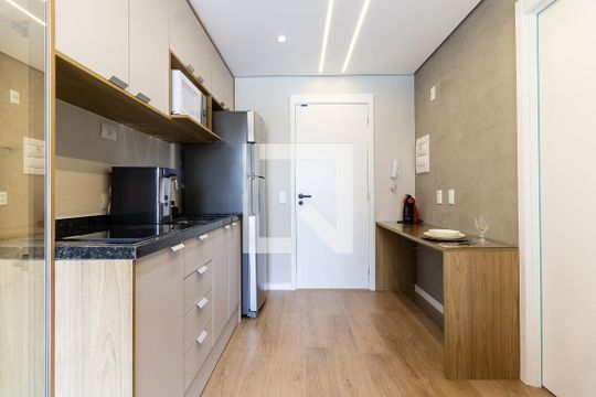 Cozinha  de apartamento à venda com 1 quarto, 29m² em Jardim Prudência, São Paulo