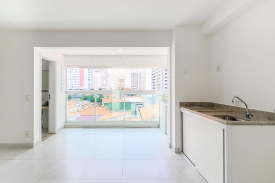 Sala/Cozinha de kitnet/studio para alugar com 1 quarto, 35m² em Brooklin, São Paulo