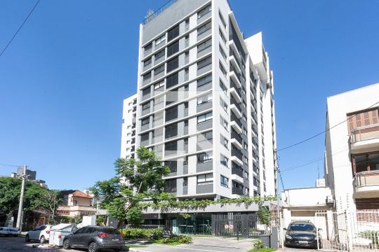 Fachada do Prédio de kitnet/studio para alugar com 1 quarto, 33m² em Rio Branco, Porto Alegre