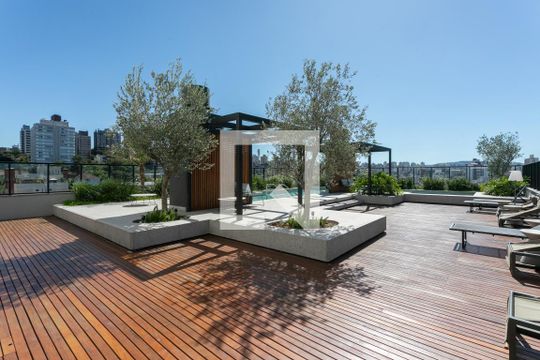 Área comum - Piscina de kitnet/studio para alugar com 1 quarto, 33m² em Rio Branco, Porto Alegre