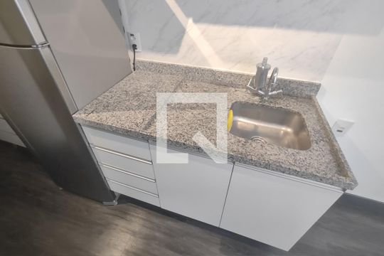 Cozinha de kitnet/studio à venda com 1 quarto, 20m² em Santa Paula, São Caetano do Sul
