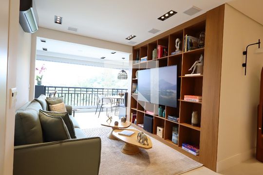 Sala de TV de apartamento à venda com 3 quartos, 129m² em Vila Andrade, São Paulo