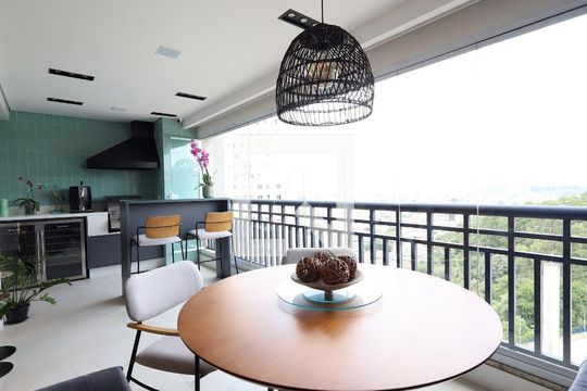 Varanda gourmet de apartamento à venda com 3 quartos, 129m² em Vila Andrade, São Paulo