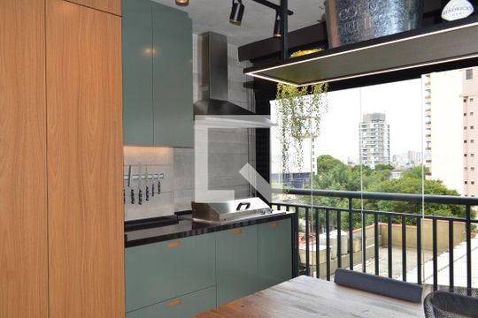 Varanda Gourmet de apartamento à venda com 2 quartos, 62m² em Vila Dom Pedro I, São Paulo