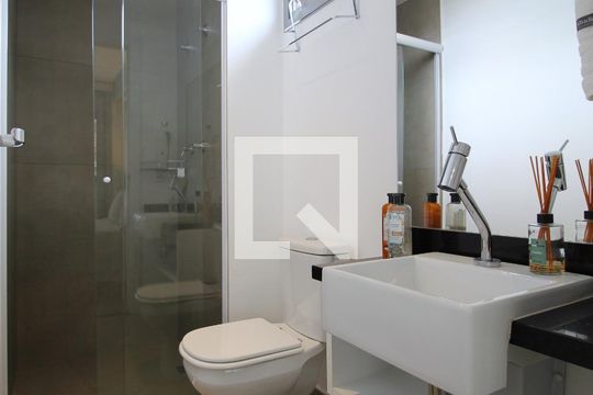 Banheiro da Suíte de kitnet/studio à venda com 1 quarto, 30m² em Indianópolis, São Paulo