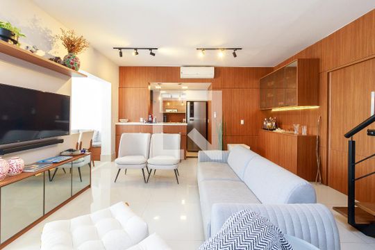 Sala de apartamento à venda com 2 quartos, 106m² em Cidade Monções, São Paulo