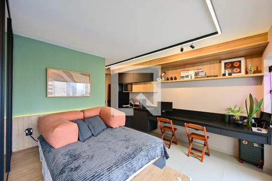 Sala/Quarto de kitnet/studio à venda com 1 quarto, 26m² em Mirandópolis, São Paulo