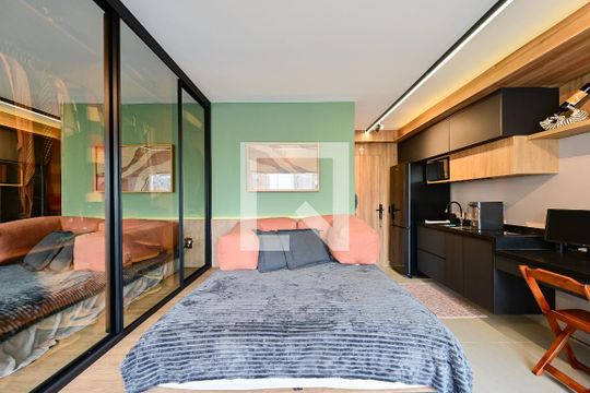 Sala/Quarto de kitnet/studio à venda com 1 quarto, 26m² em Mirandópolis, São Paulo