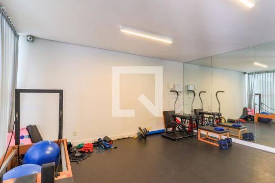 Área comum - Sala de Ginástica de apartamento para alugar com 1 quarto, 73m² em Jardim das Acacias, São Paulo