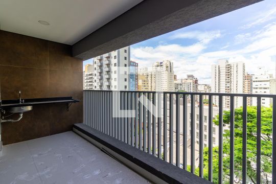 Varanda/Vista de kitnet/studio à venda com 1 quarto, 33m² em Jardim Paulista, São Paulo