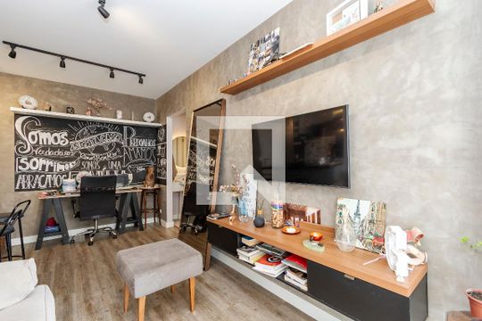 Sala de apartamento à venda com 1 quarto, 48m² em Jardim Santo Amaro, São Paulo