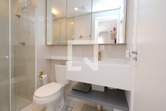 Banheiro da Suíte de apartamento para alugar com 1 quarto, 34m² em Jardim Taquaral, São Paulo