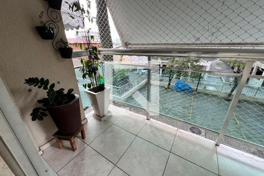 Varanda - Sala de apartamento à venda com 3 quartos, 75m² em Pechincha, Rio de Janeiro