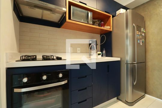 Cozinha de apartamento à venda com 1 quarto, 57m² em Barra Funda, São Paulo