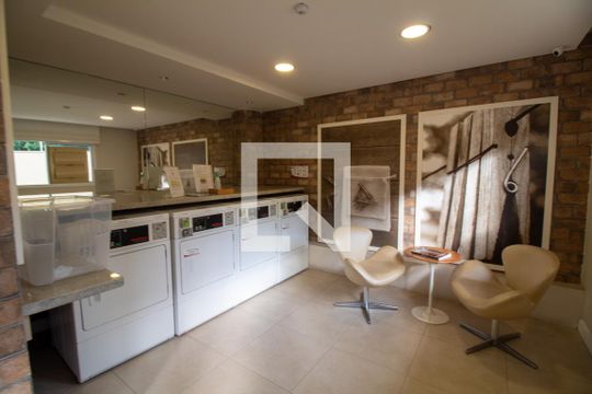 Área comum - Lavanderia de kitnet/studio à venda com 1 quarto, 36m² em Santo Amaro, São Paulo