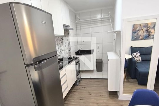 Cozinha  de apartamento à venda com 2 quartos, 36m² em Várzea da Barra Funda, São Paulo