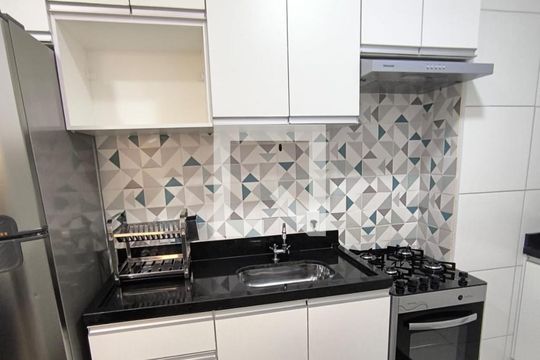 Cozinha  de apartamento à venda com 2 quartos, 36m² em Várzea da Barra Funda, São Paulo