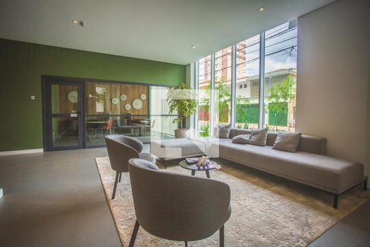 Hall social de apartamento à venda com 1 quarto, 28m² em Mirandópolis, São Paulo