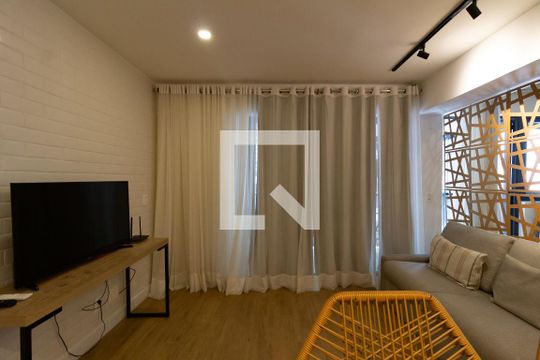 Detalhe da sala de apartamento para alugar com 1 quarto, 50m² em Ipanema, Rio de Janeiro