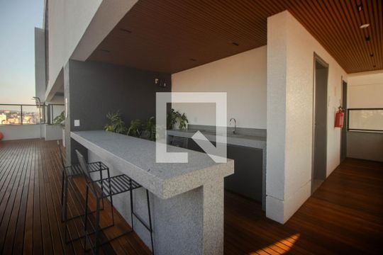 Área comum - Churrasqueira de kitnet/studio à venda com 1 quarto, 26m² em Rio Branco, Porto Alegre